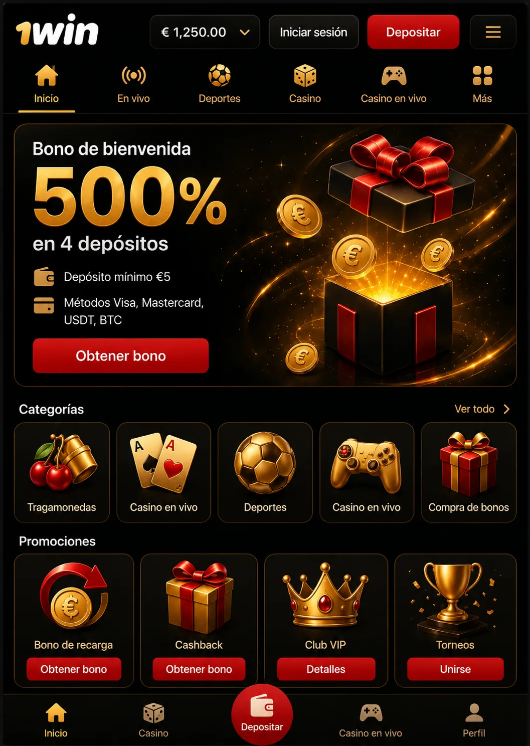 1win Bet app — apuestas en vivo y casino con caja móvil integrada