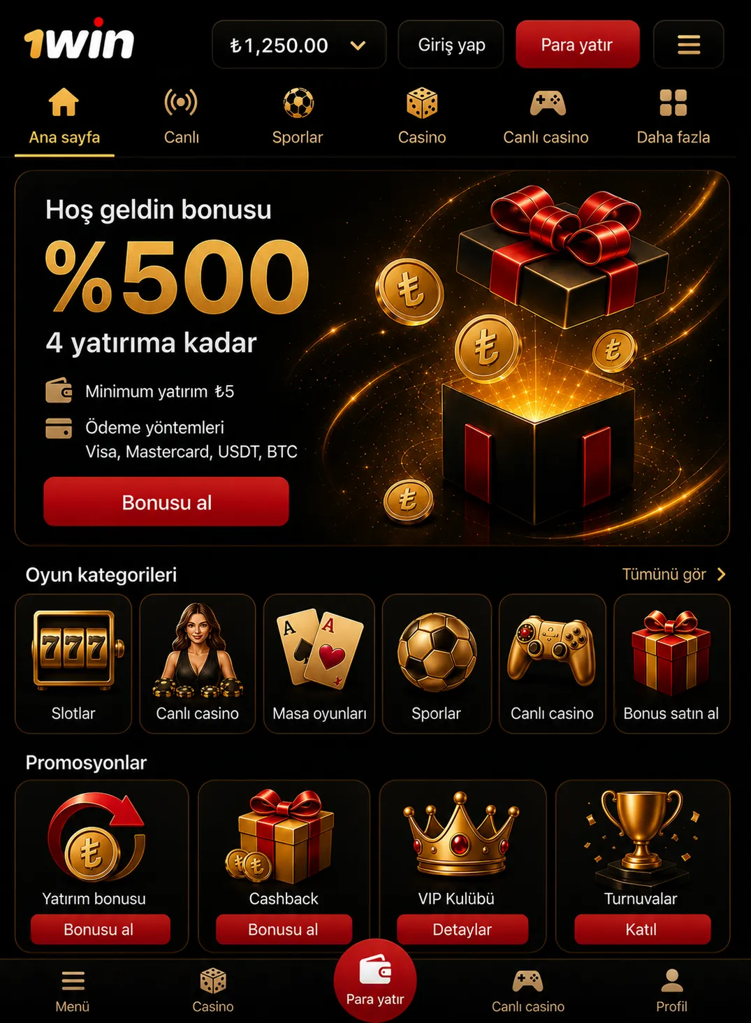 1win Bet app — canlı bahis ve casino mobil kasa entegrasyonu